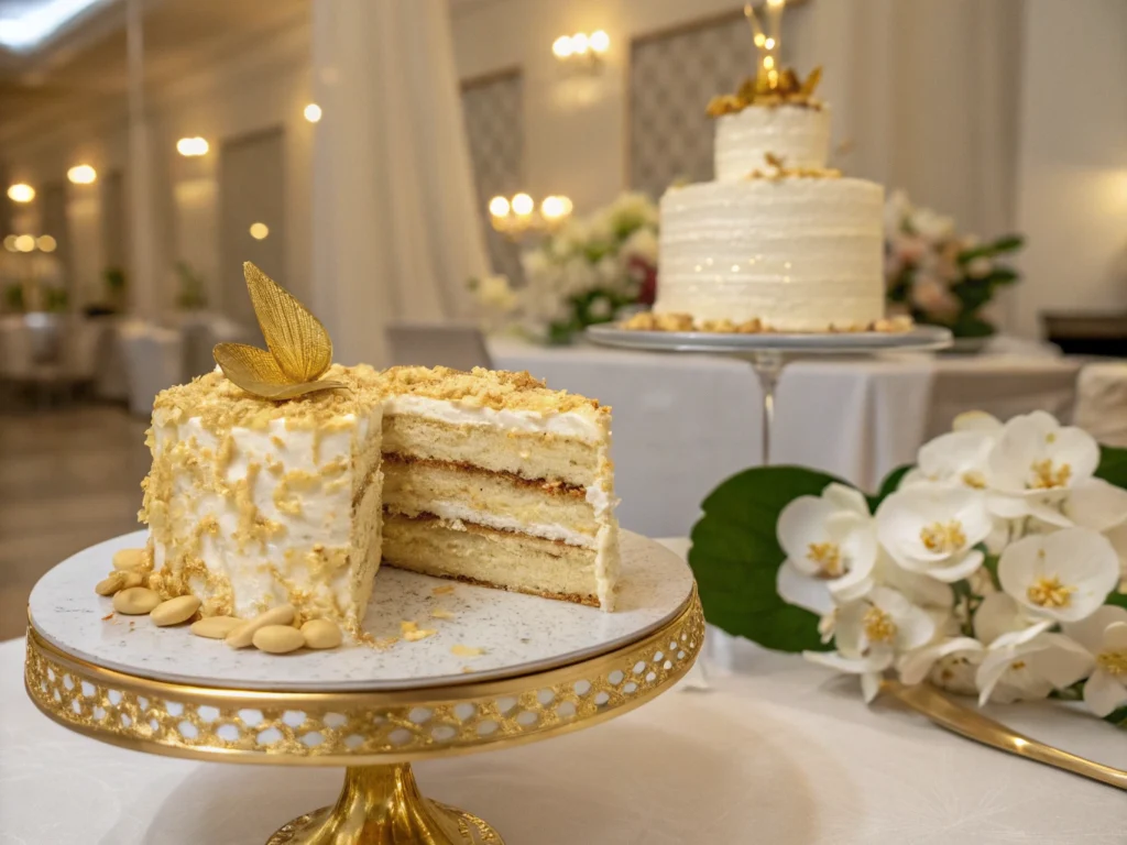 filipino dessert Sans Rival (Cashew Meringue Cake)
