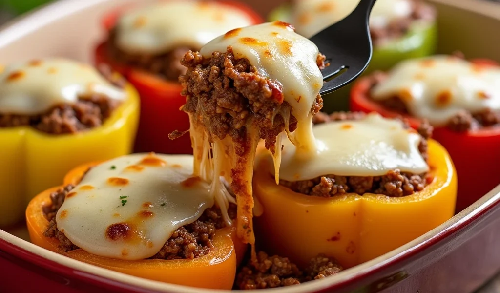 Easy Beef Recipes : Philly Cheesesteak Stuffed Peppers