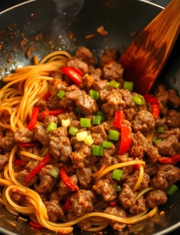 Mongolian Ground Beef Noodles